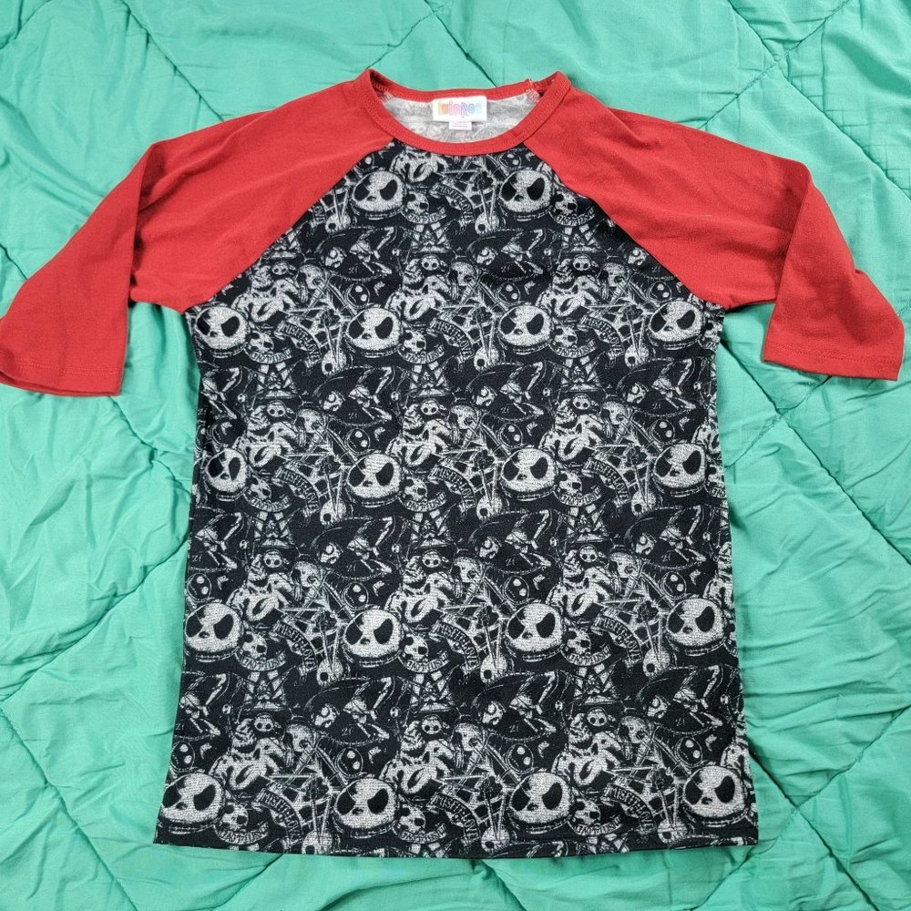 LuLaRoe The Nightmare Before Christmas Jack Skellington Shirt Top Size 8